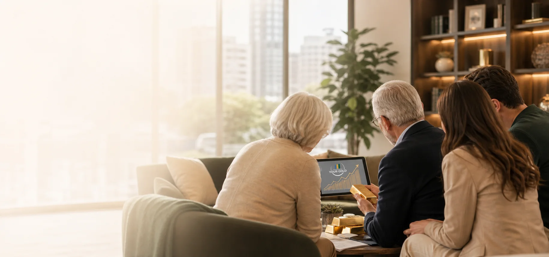 Clients reviewing a gold savings plan